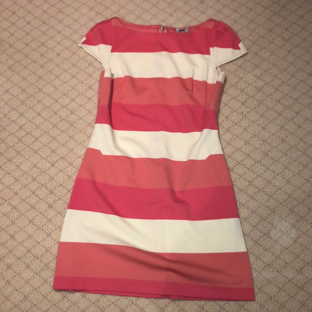 Yoana baraschi pink and cream stripped dress